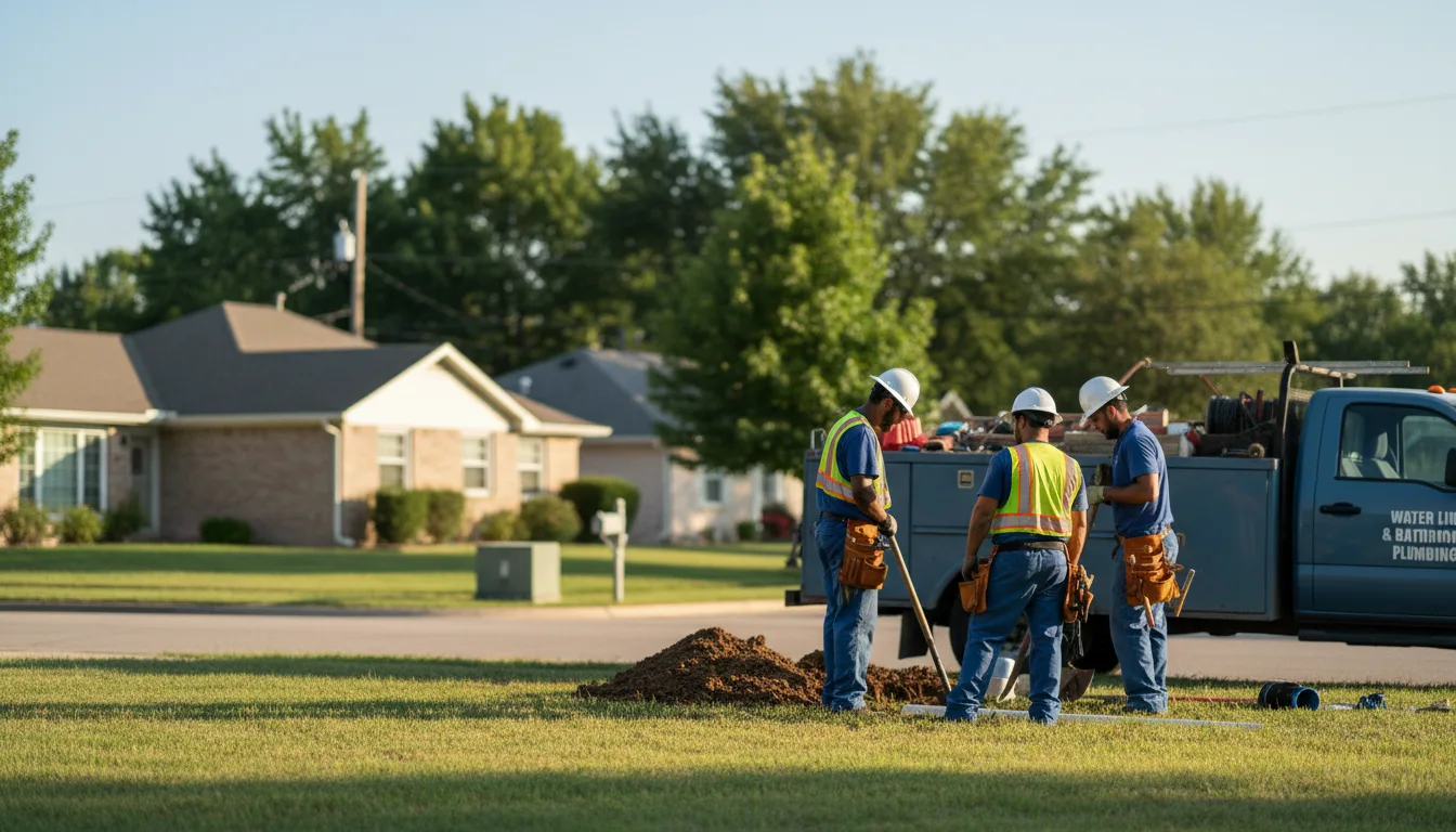 Residential water line and bathroom plumbing service in Henning, TN